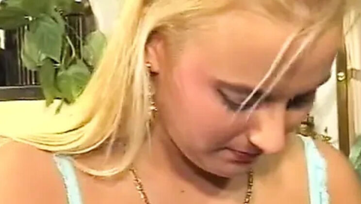Blonde Teen Slut Gives Horny Blowjob and Gets Hairy Pussy Banged