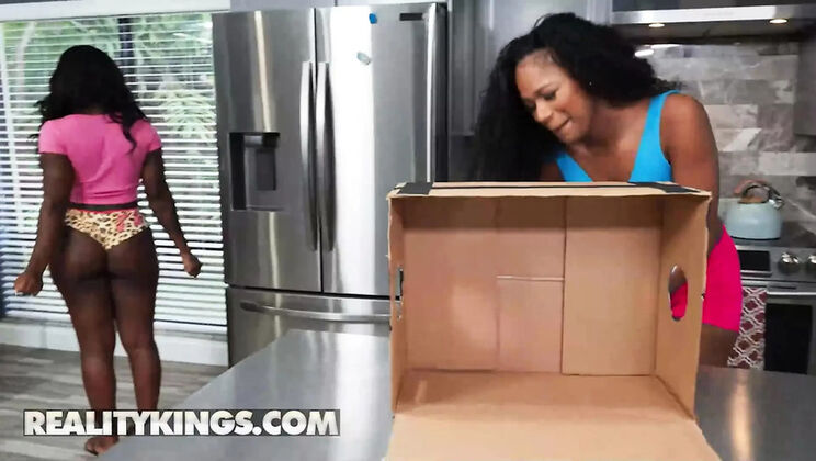Reality Kings Lesbian Sex - May Hashira & Brianna Moore Wet Kitchen Fuck with Big Tits and Toys