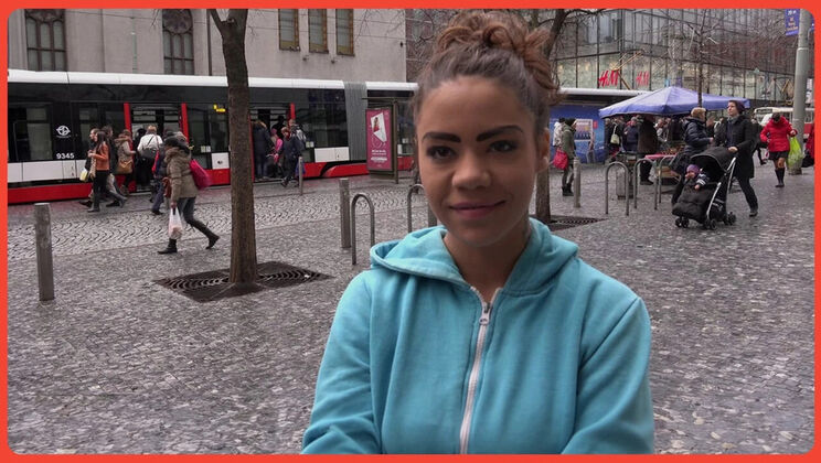 Busty Young Gypsy Syren Demer Blowjob & Cumshot on Czech Streets - Wild Amateur Teen Fucking