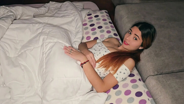 Stepsister Horny For Sex - Latina Amateur Blowjob & Foot Fetish POV
