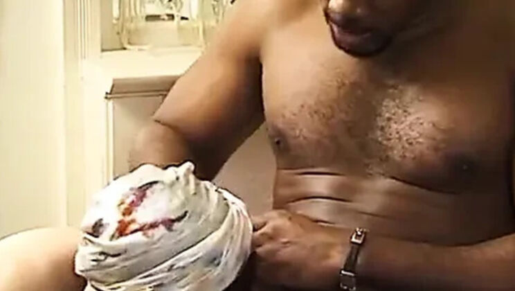 Mature slut in stockings gets hairy pussy fucked hard by black cock