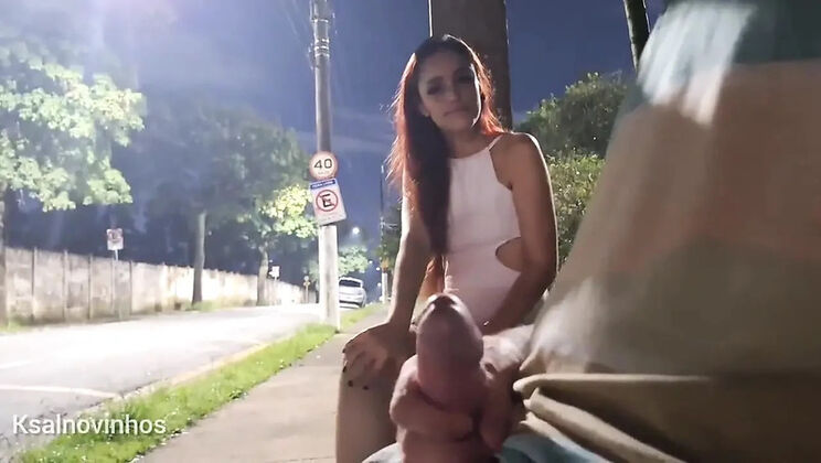 Public Bus Stop Blowjob With Risky Masturbation Next To Stranger - Amateur Latina Fanny Squirting