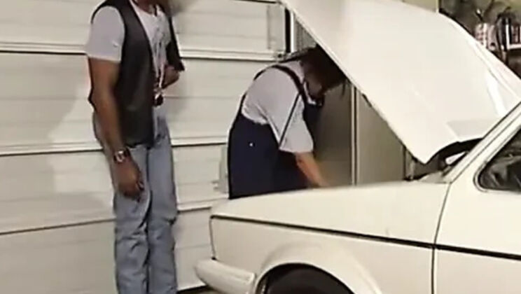German MILF Double Penetration Threesome in Garage with Black Stud