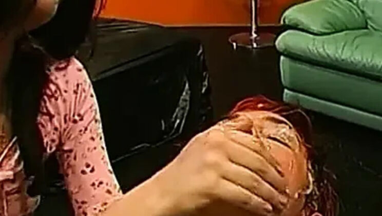 Redhead Slut Annette Schwarz Swallows Cum in Hardcore Gangbang Bukkake