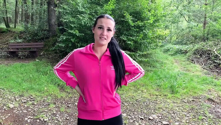 German Teen Fucked Hard While Jogging Outdoor - Public Creampie Sex
