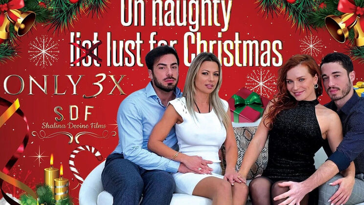 Naughty Christmas Foursome: Shalina Devine Gets Filled with Cum in Doggy Style & Blowjob