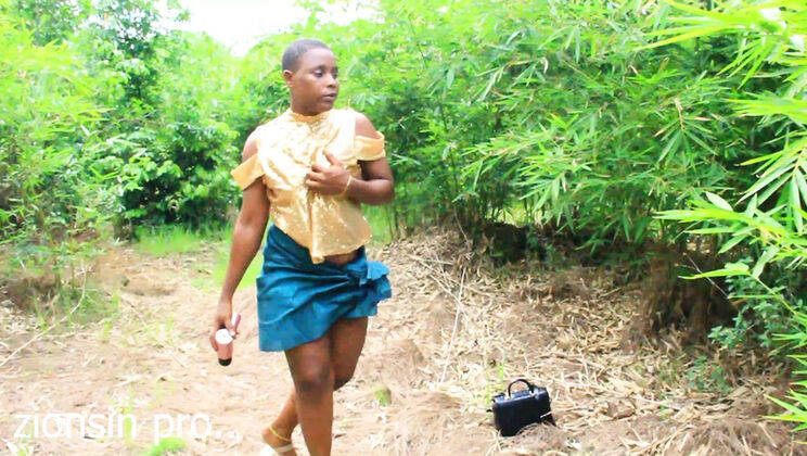Sex Addict Teen Caught in Bush by Farmer - Outdoor Doggy Style with Big Ass Black Girl