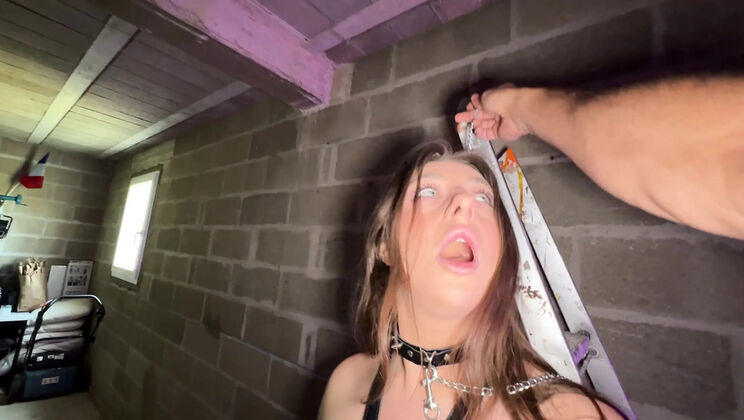 Hooded Man Ties & Fucks Luna Doll Hard in Garage BDSM - Big Tits, BBC, Rough Oil Sex