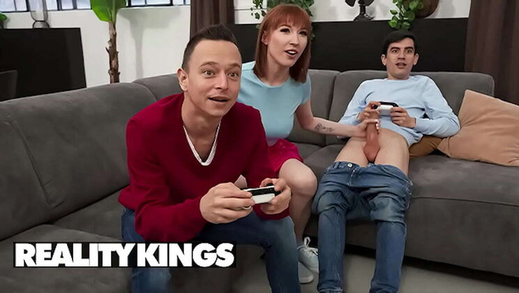 Reality Kings: Jordi Fucks Petite Lilly Mays Doggystyle While Friend Games - Blowjob, Facial, Cum in Mouth