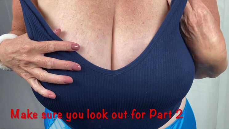 Amateur British MILF with Huge Natural Tits Removes Her Soft Bralette & Stockings - Foot Fetish HD