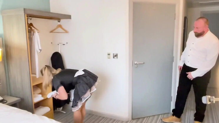 Marie X Maid Blowjob Fucks Boss with Big Natural Tits in HD