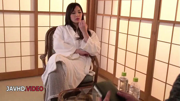 Nanami Hirose Japanese MILF in Stockings Fucks Herself Hard with Dildo - Hairy Pussy & Big Tits