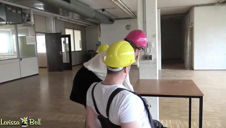Kinky Boss Threesome on Construction Site with German Teens