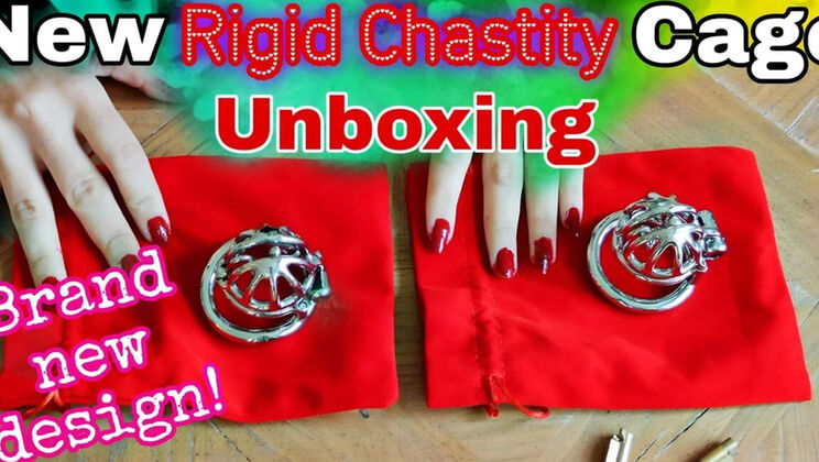 Amateur Couple Unboxing New Chastity Cage - Femdom Training for Beginner Slave