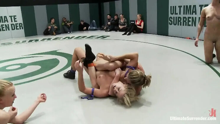 Blonde Goddesses vs Brunette Dragons in Anal Wrestling Semifinals