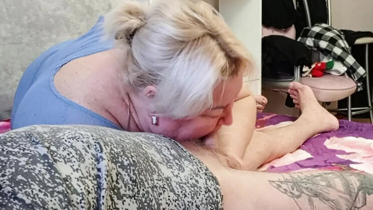 Mature Stepmom Deep Throats and Swallows a Thick Load