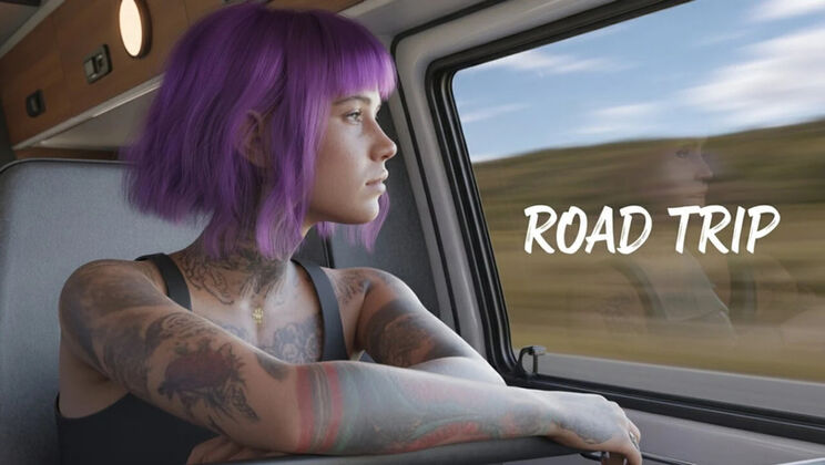 Hot Road Trip: Teen Gets Fucked Hard in Campervan - Hentai 3D