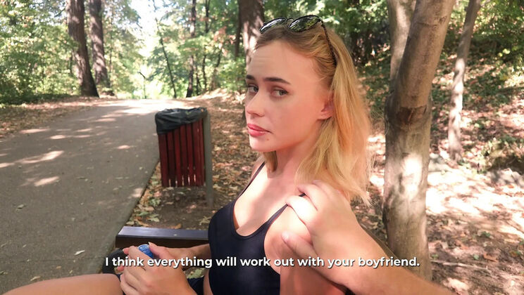 MariMoore Sucks a Stranger’s Big Cock in the Park – Risky Outdoor POV Sex