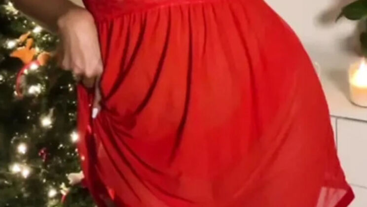 POV: I Sent You Your Christmas Gift - Teen Amateur Masturbates and Fingering Her Tight Pussy to Orgasm