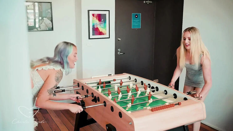 Charlie Forde and Violet Devine in The Bet – Hot Lesbian Stepmom Game