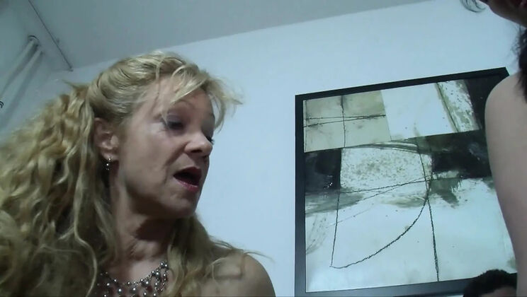 Bea Dumas Home Visit Part 1: Horny Mature Brunette in Stockings Threesome