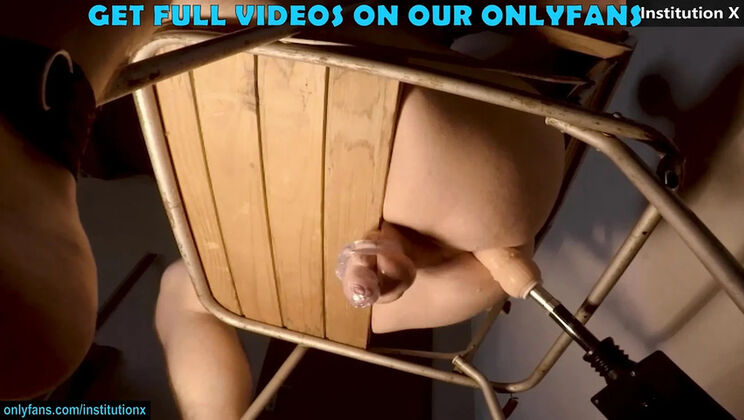 Chastity Slave Shaking Orgasm – Anal Prostate Machine Makes Him Cum