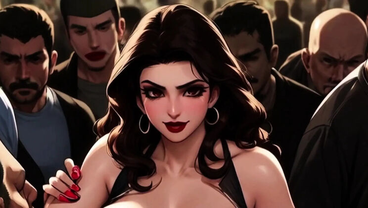 Big Tits Tifa Sucks Black Cock in Hot Cartoon Sex